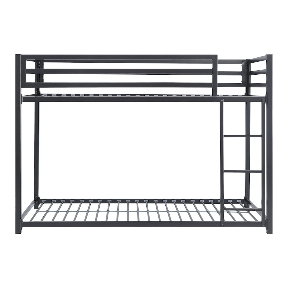 Jovie Metal Twin Over Twin Metal Bunk Bed in Black