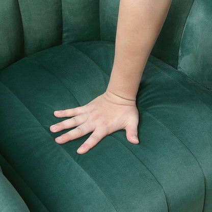 Lonita Velvet Swivel Chair in Dark Green