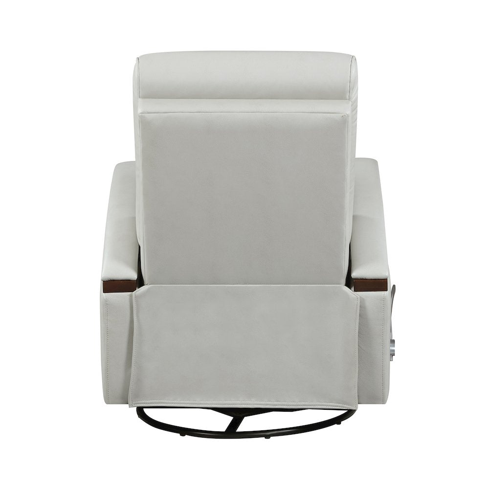 Margot Faux Leather Swivel Glider Reclining Chair in Smoke