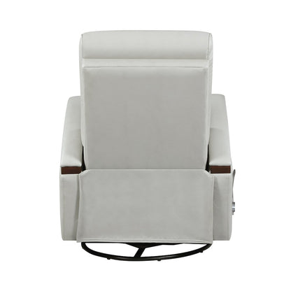 Margot Faux Leather Swivel Glider Reclining Chair in Smoke