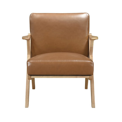 Gideon Faux Leather Accent Chair in Brown