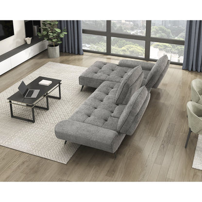 Dominic Chenille 2-Piece Sectional with Left Chaise in Dove Gray