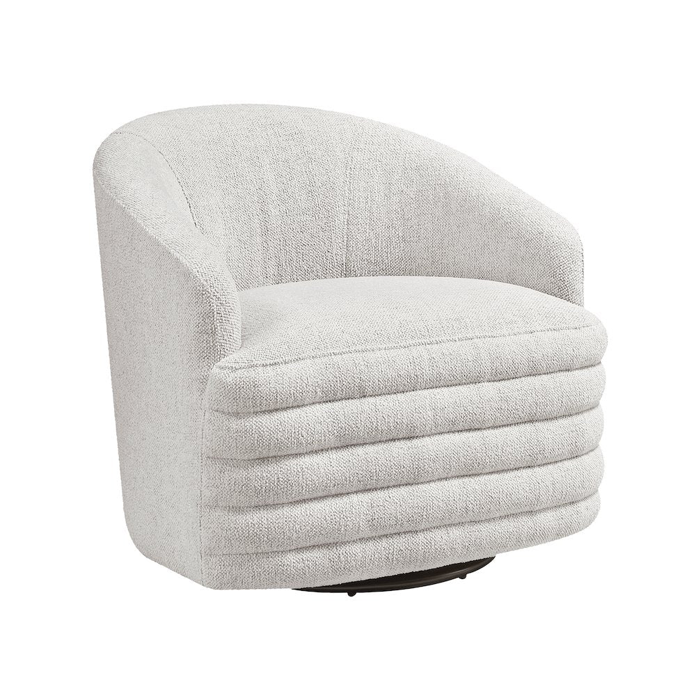 Seville Chenille Swivel Chair in Beige