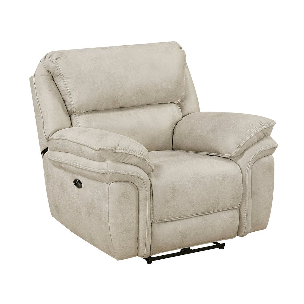 Proctor Microfiber Power Reclining Chair in Sand