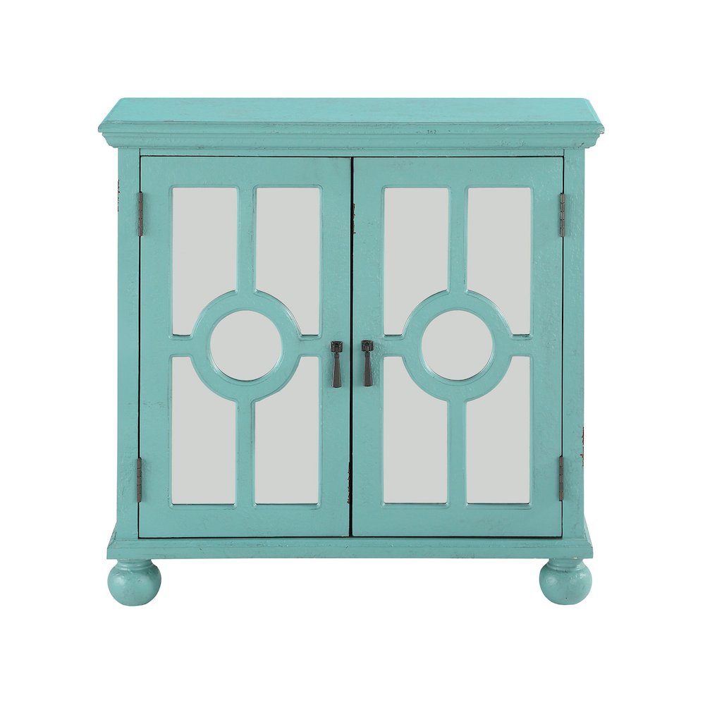 Poppy Asian Hardwood Accent Chest in Antique Aqua