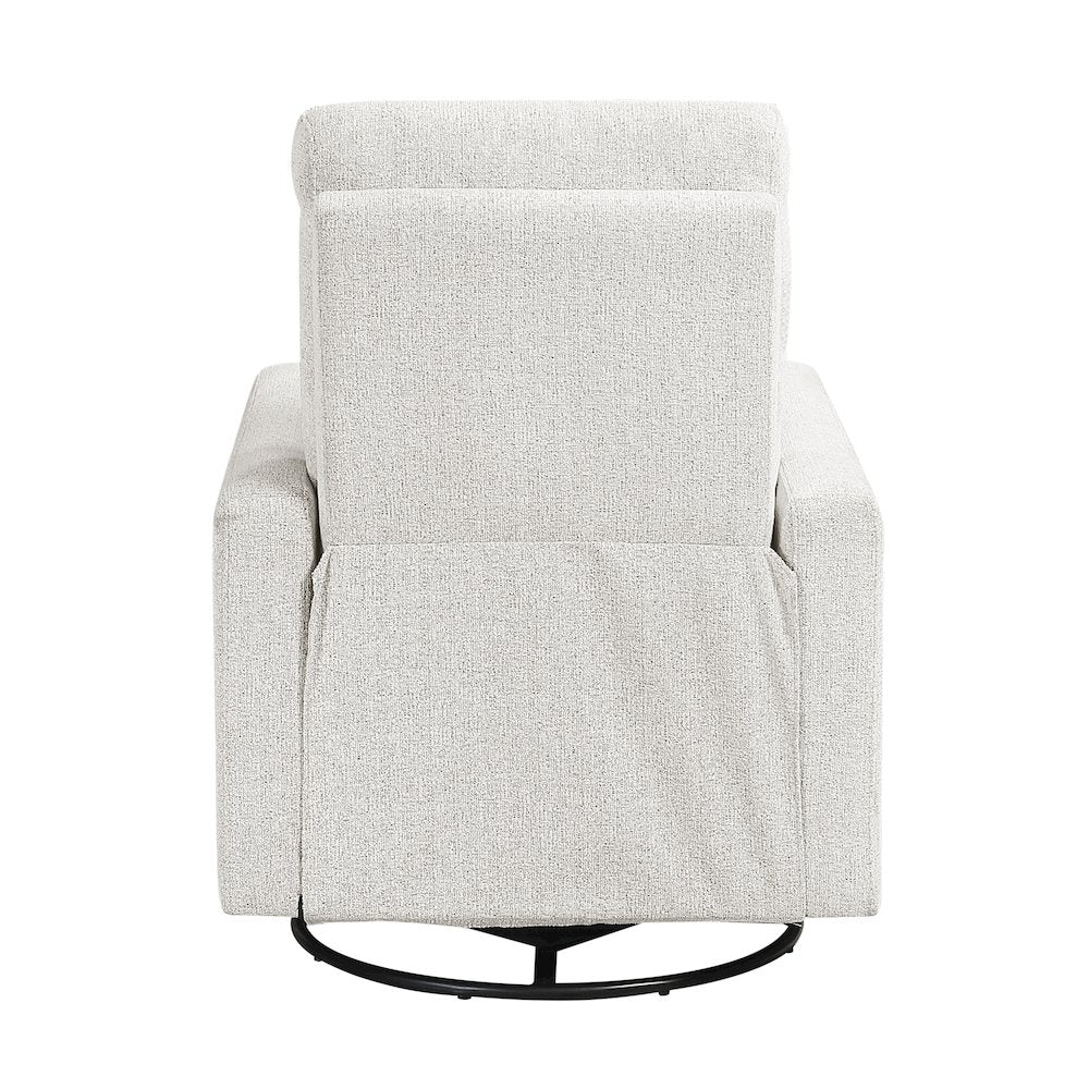 Olathe Chenille Swivel Glider Reclining Chair in Newsprint
