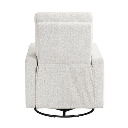 Olathe Chenille Swivel Glider Reclining Chair in Newsprint