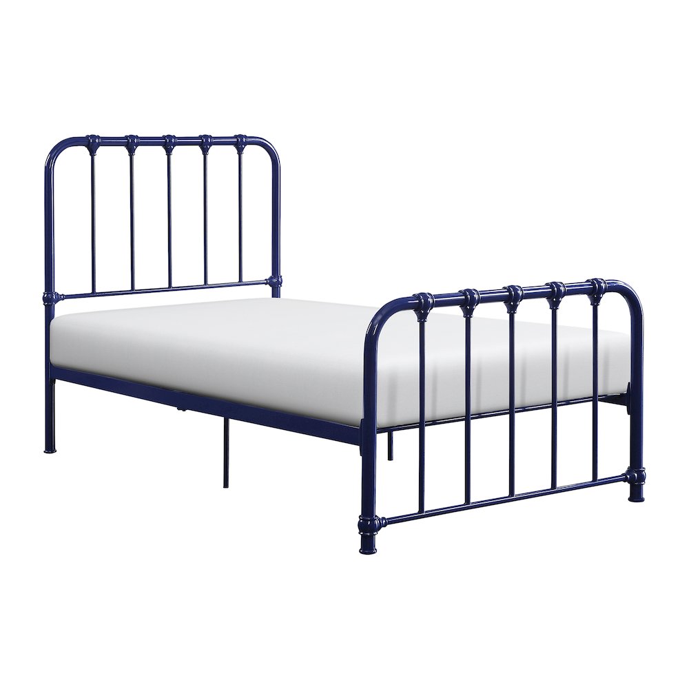 Bethany Metal Twin Metal Platform Bed in Blue