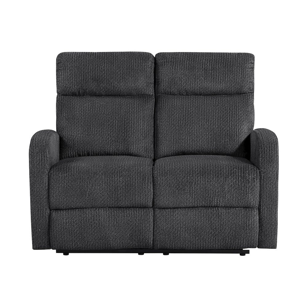 Allen Microfiber 2pc Set: Sofa, Love in Dark Gray