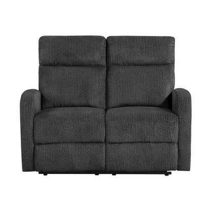 Allen Microfiber 2pc Set: Sofa, Love in Dark Gray