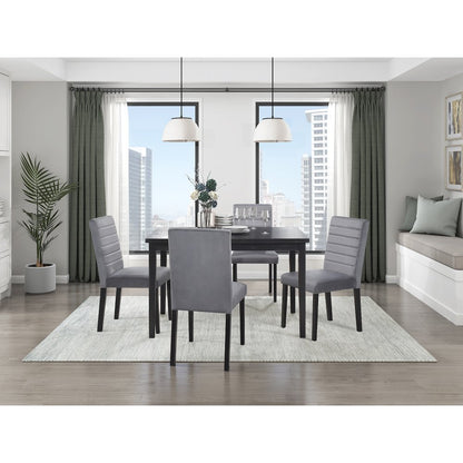 Andreas Asian Hardwood 5-Piece Dining Set in Black