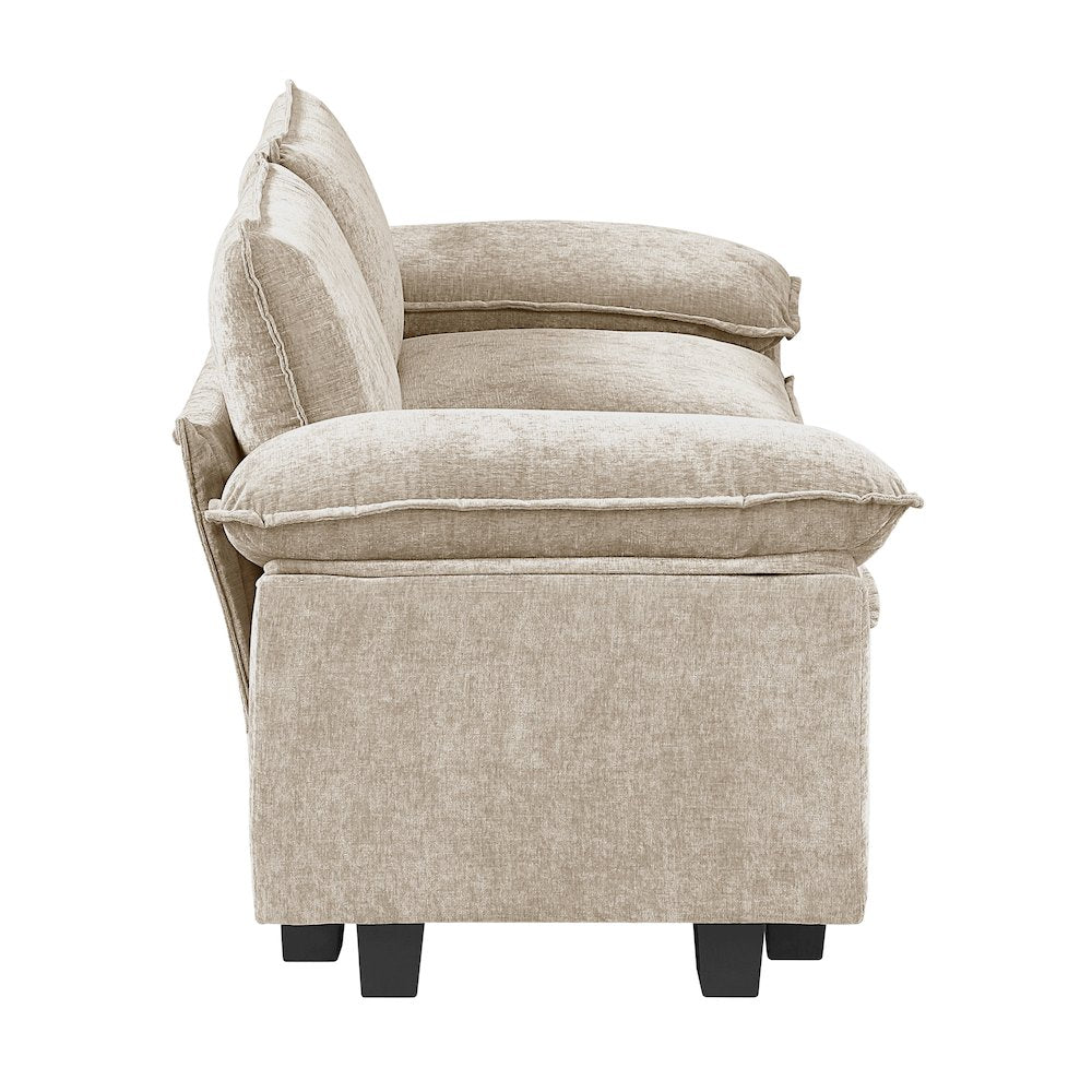 Dublin Chenille Love Seat in Taupe