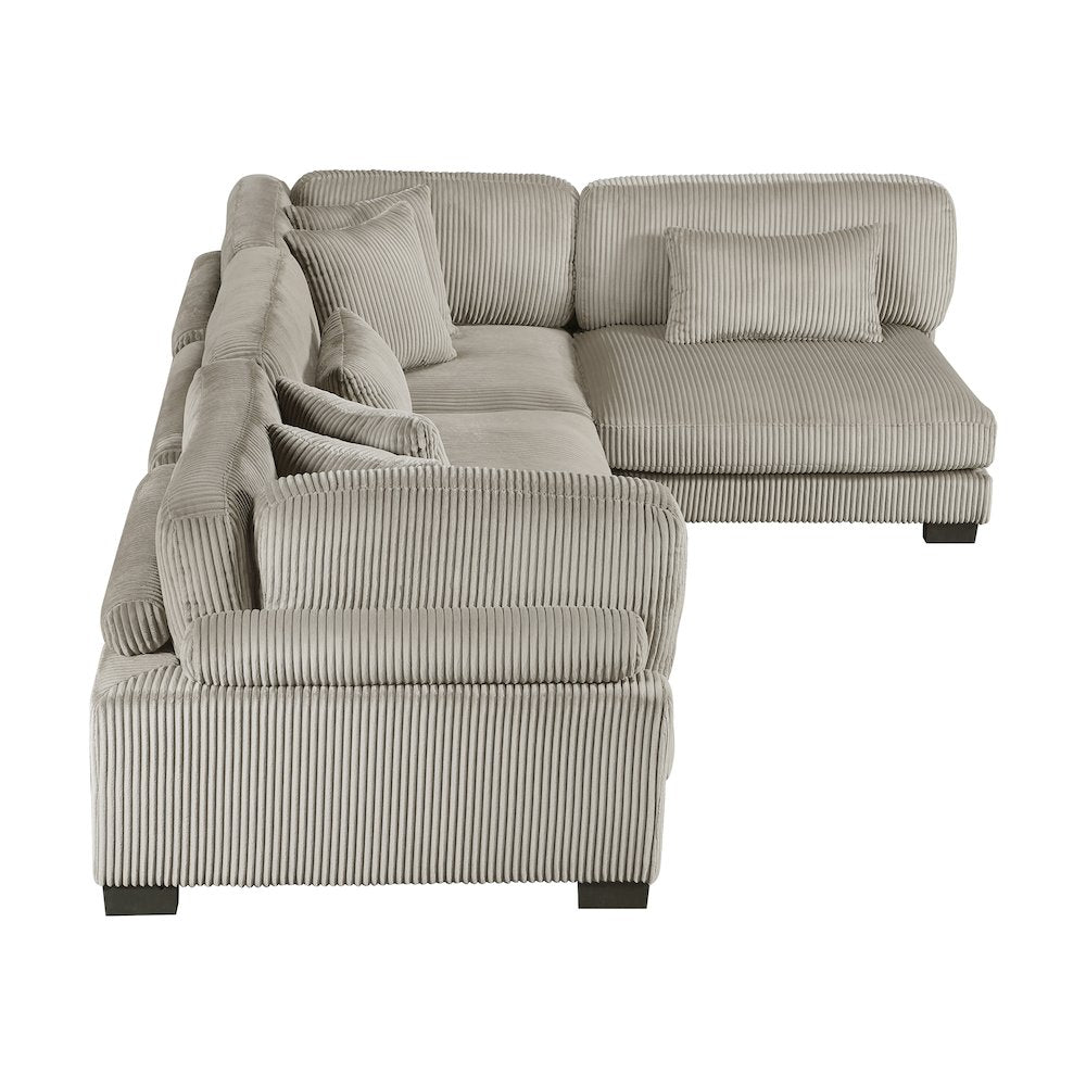Traverse Corduroy 4-Piece Modular Sectional in Taupe