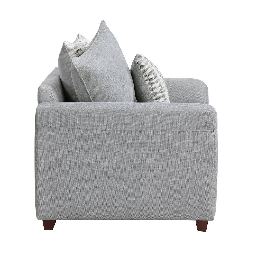 Hume Chenille Chair in Gray