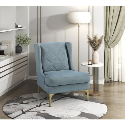 Savoy Chenille Accent Chair in Blue