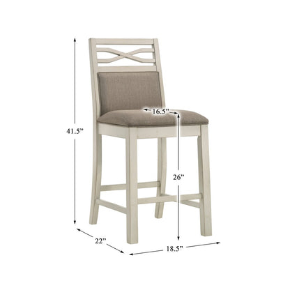 Maribelle Textured Counter Height Chair, set of 2 in Khaki