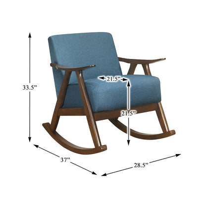 Waithe Textured Rocking Chair in Blue