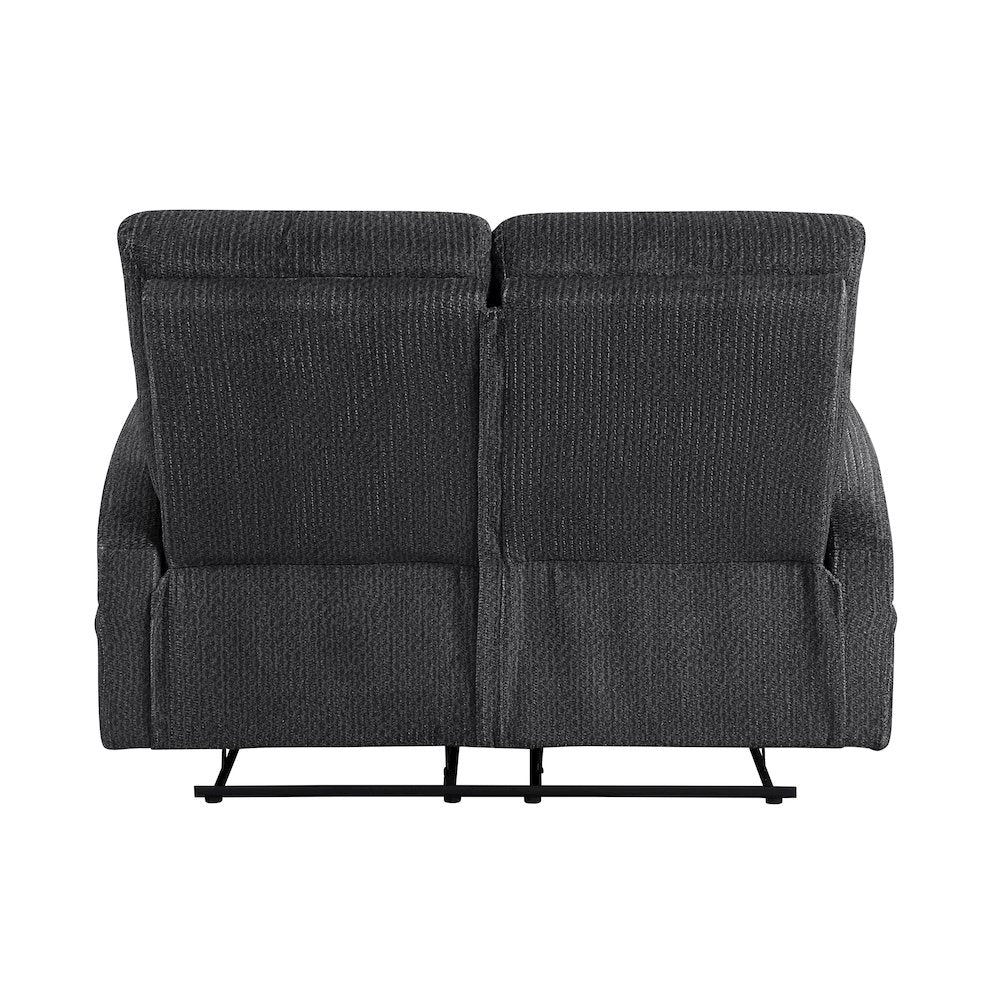 Allen Microfiber 2pc Set: Sofa, Love in Dark Gray
