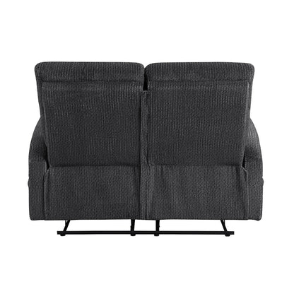 Allen Microfiber 2pc Set: Sofa, Love in Dark Gray