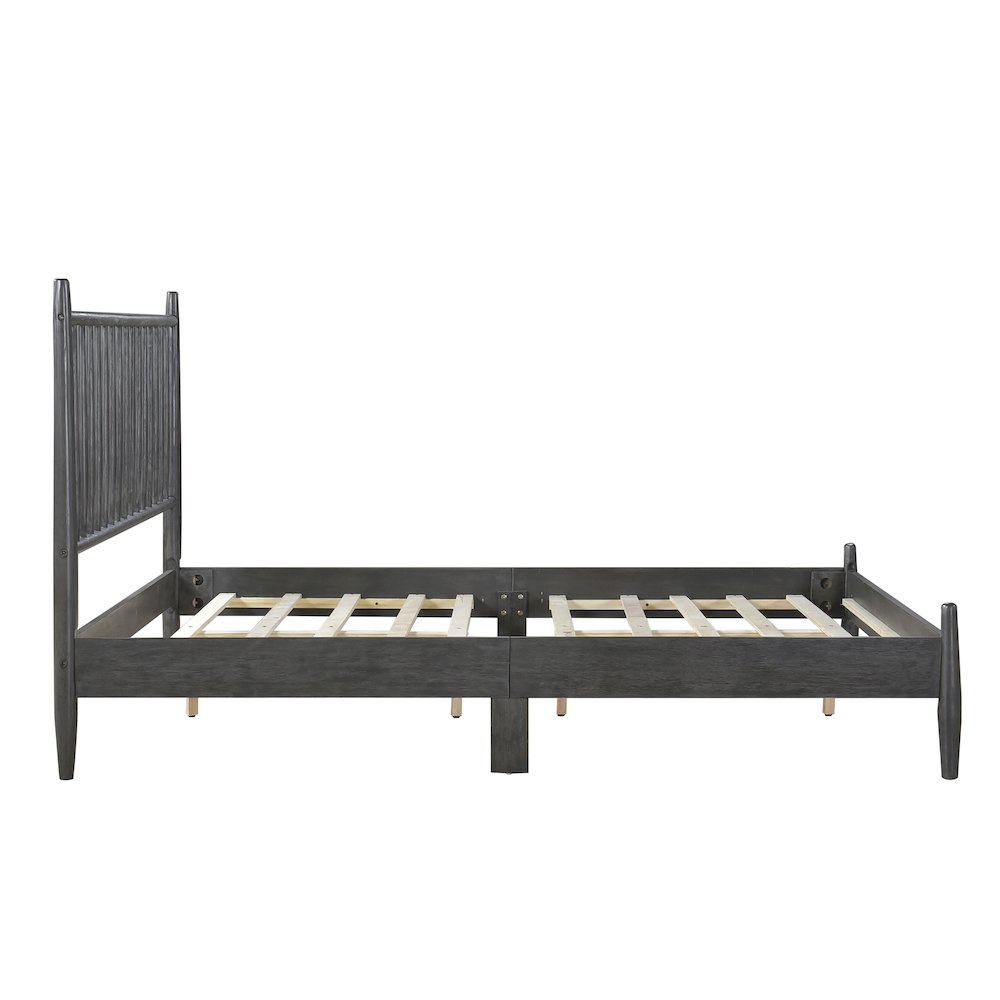 Brickell Rubberwood Full Platform Bed in Gray