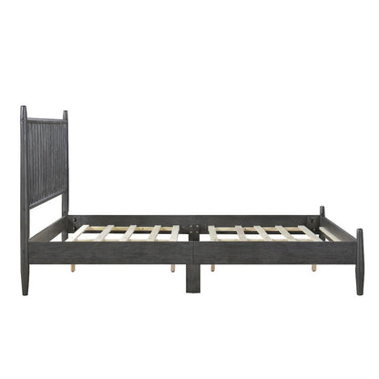 Brickell Rubberwood Full Platform Bed in Gray