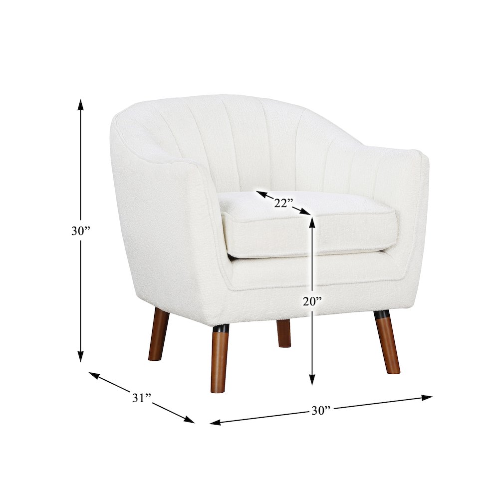 Cutler Textured Accent Chair in White