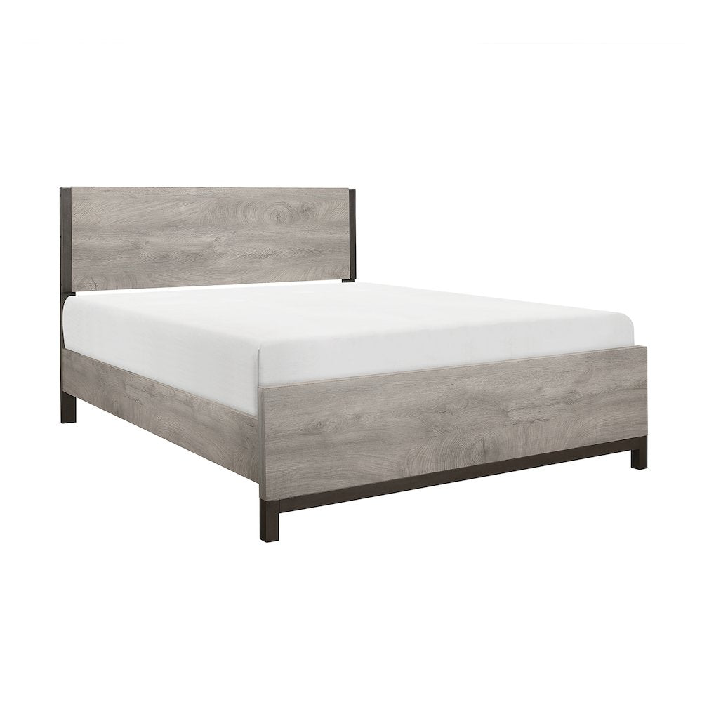 Zephyr Rubberwood Full Bed in Light Gray