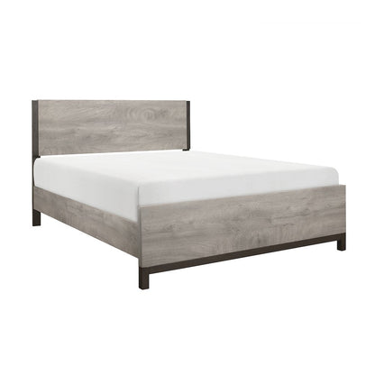 Zephyr Rubberwood Full Bed in Light Gray
