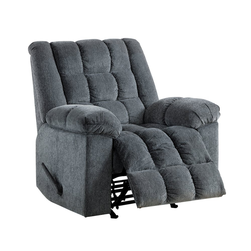 Baldwin Chenille Rocker Reclining Chair in Gray