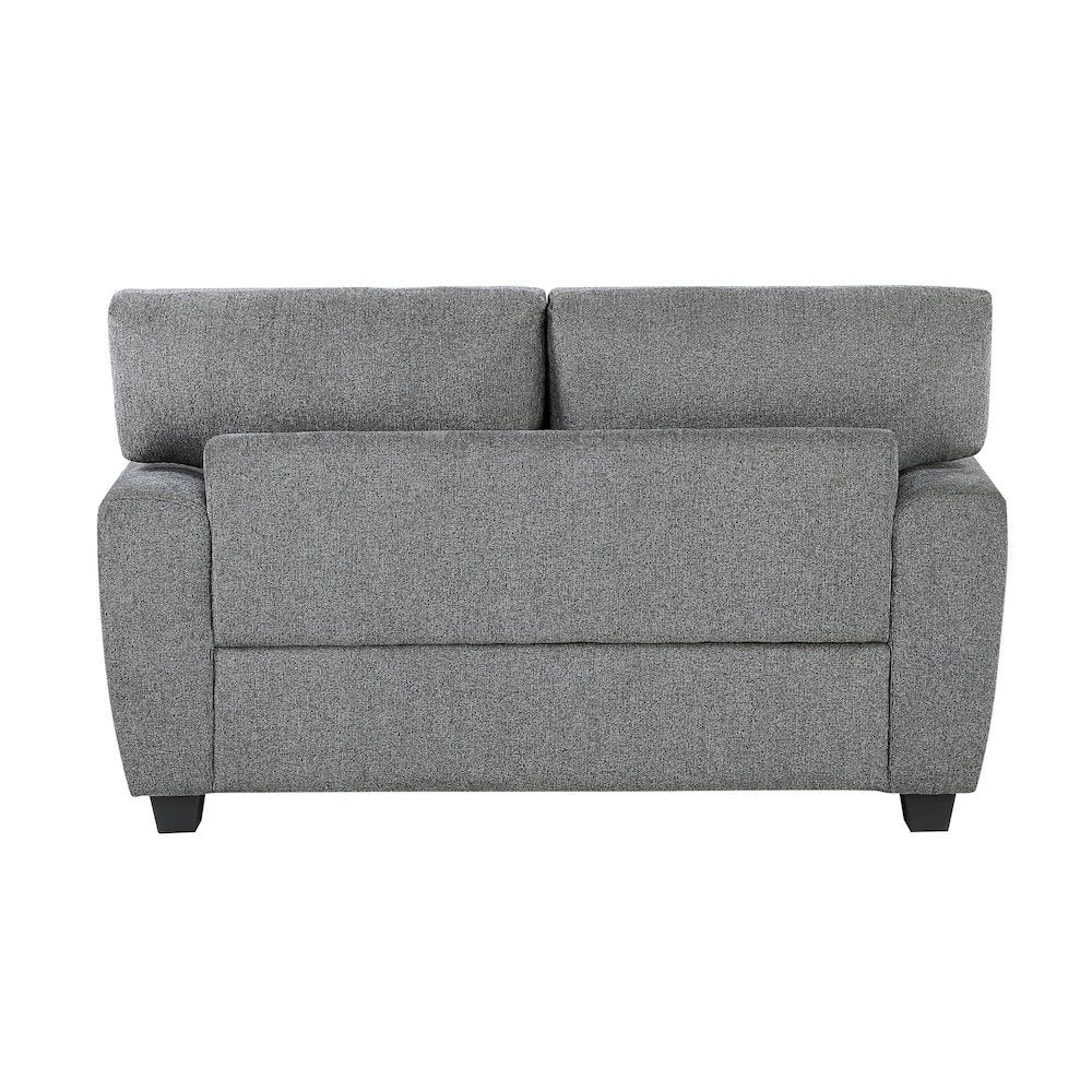 Isabel Chenille 2pc Set: Sofa, Loveseat in Dark Gray