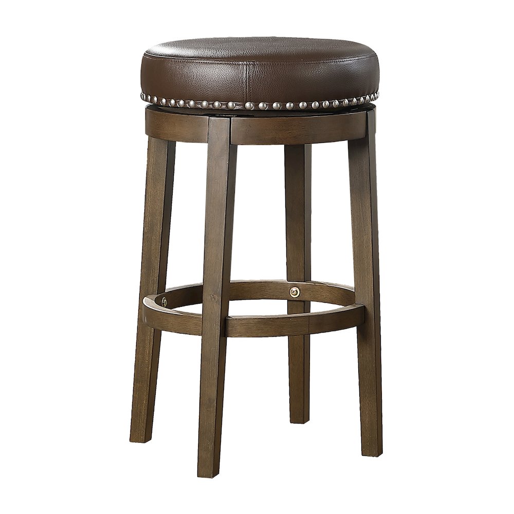 Westby Solid Wood 29" Round Swivel Stool, Set of 2 in Brown