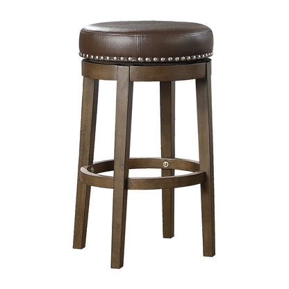 Westby Solid Wood 29" Round Swivel Stool, Set of 2 in Brown
