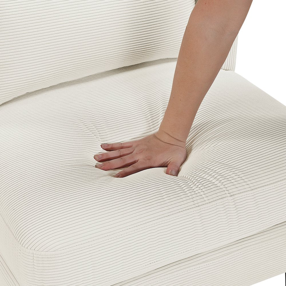 Forrester Corduroy Accent Chair in Beige