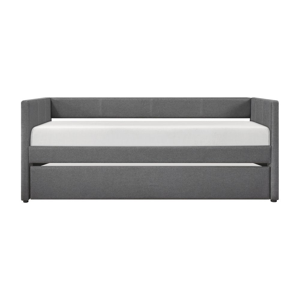 Trudy Textured Daybed with Trundle in Dark Gray