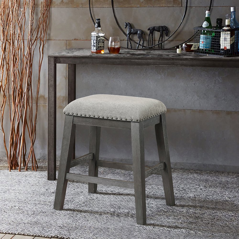 Timbre Chenille Counter Height Stool, set of 2 in Gray
