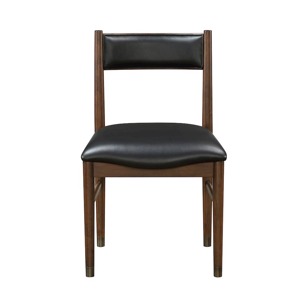 Clive Leather Dining Side Chair, Set of 2 in Black