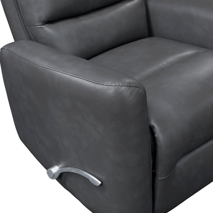 Dimitri Faux Leather Swivel Glider Reclining Chair in Gray