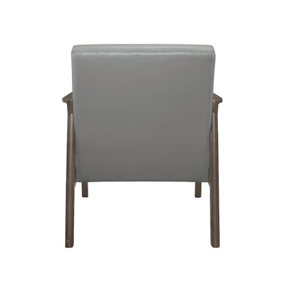 Alby Faux leather Accent Chair in Gray