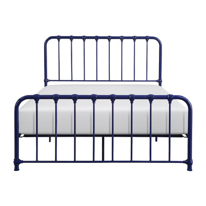 Bethany Metal Full Metal Platform Bed in Blue