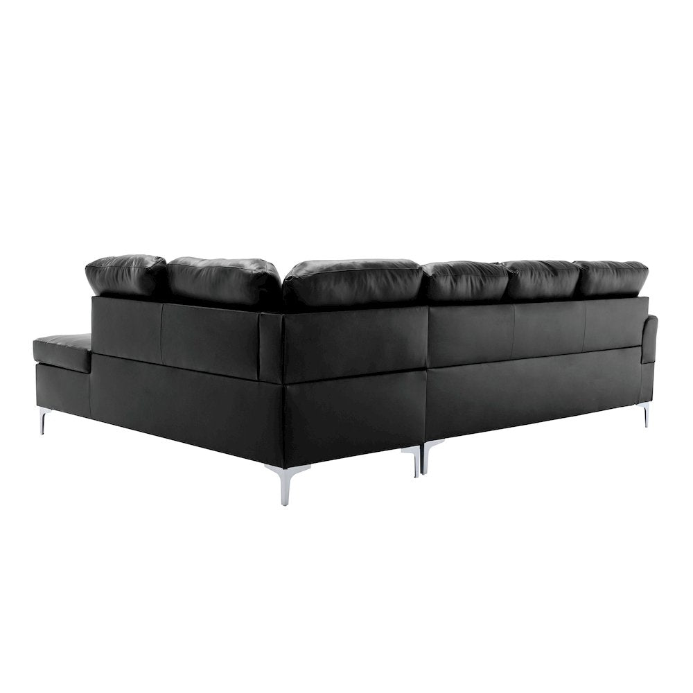 Barrington Faux Leather 2-piece set Sectional Sofa in Black