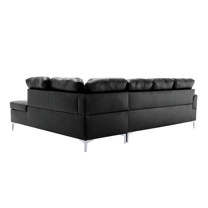Barrington Faux Leather 2-piece set Sectional Sofa in Black