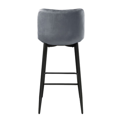 Nya Velvet Pub Height Chair in Dark gray