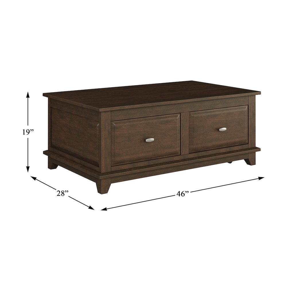 Minot Asian Hardwood Cocktail Table in Brown Cherry