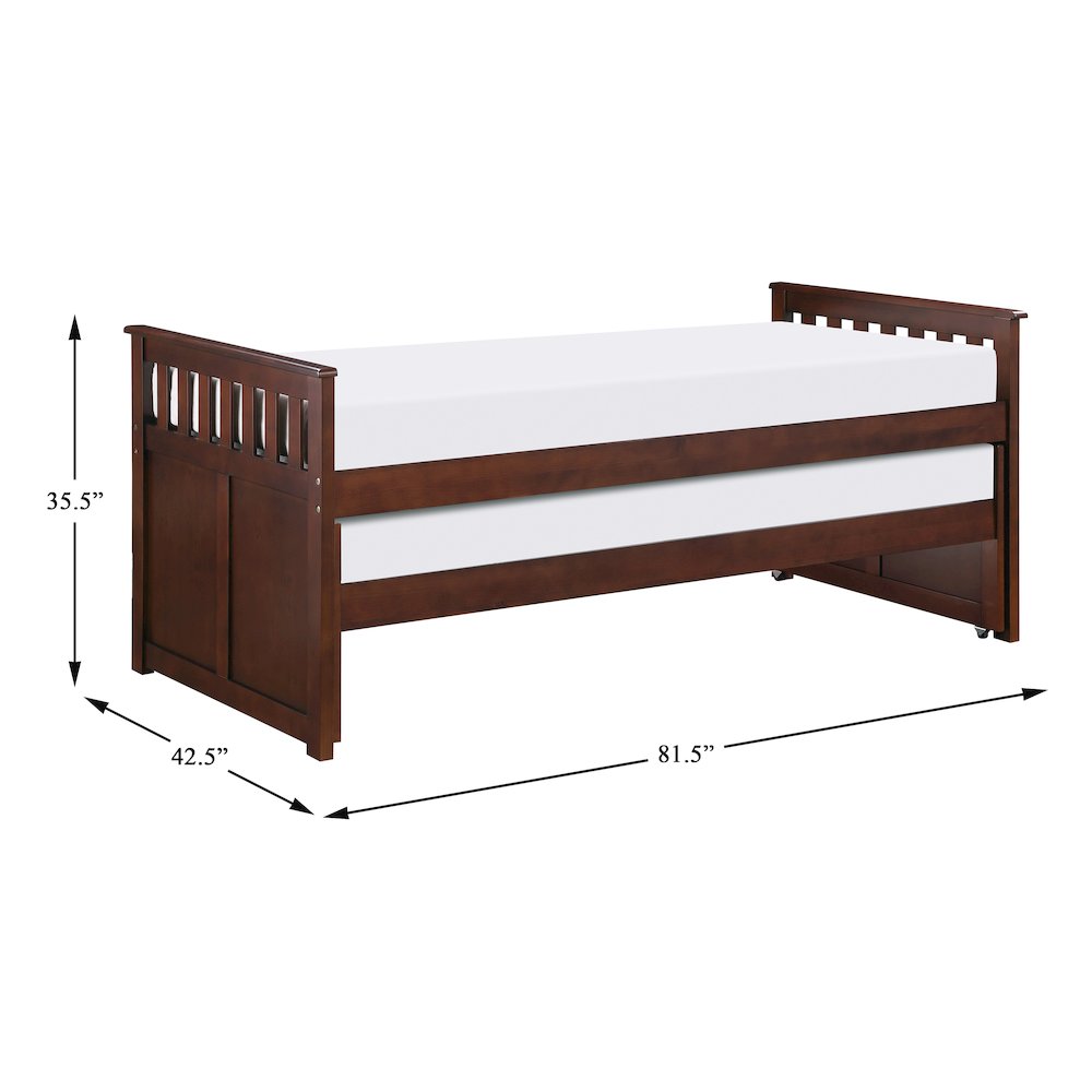 Rowe Pine Twin/Twin Bed in Dark Cherry