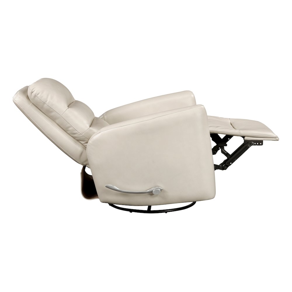 Dimitri Faux Leather Swivel Glider Reclining Chair in Beige