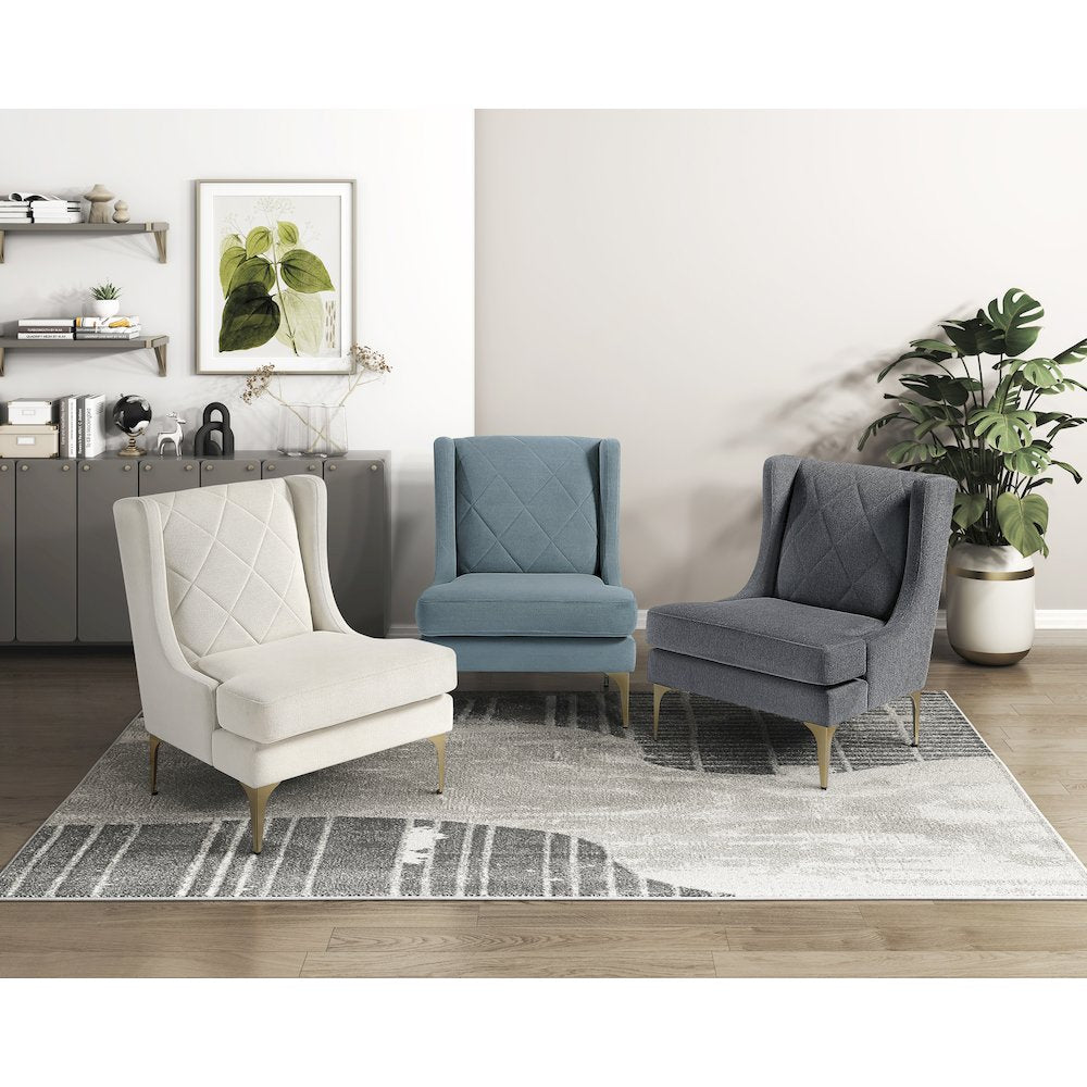 Savoy Chenille Accent Chair in Blue