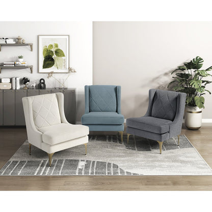 Savoy Chenille Accent Chair in Blue