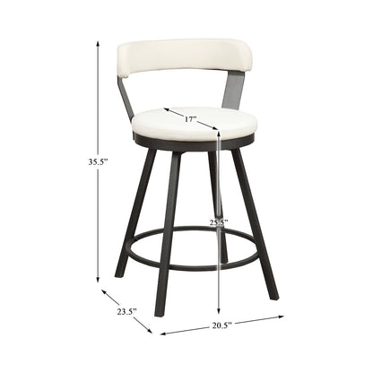 Appert Metal Swivel Counter Height Chair, set of 2 in White