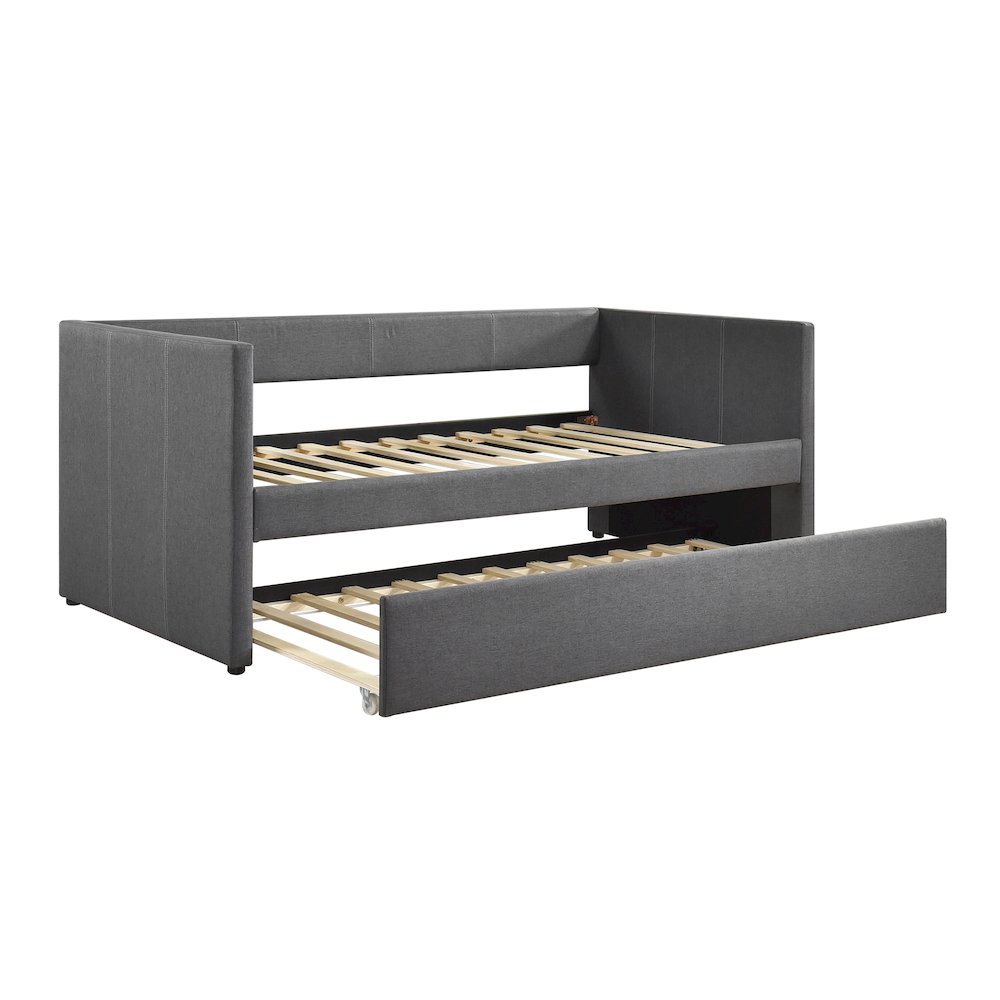 Trudy Textured Daybed with Trundle in Dark Gray