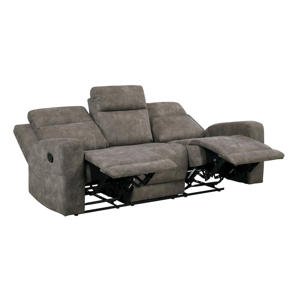 Muncie Microfiber 3pc Set: Sofa, Love, Chair in Brown